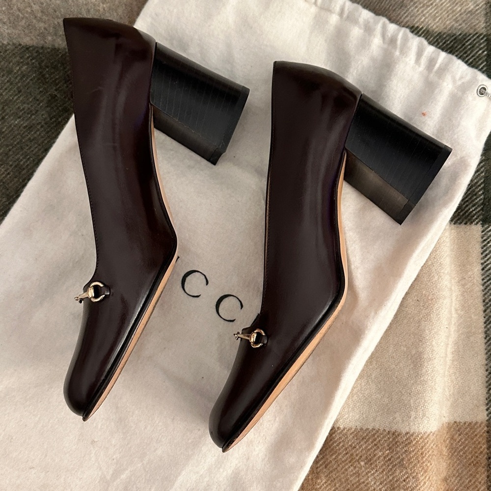 Gucci 35 1/2 C Heel Loafers